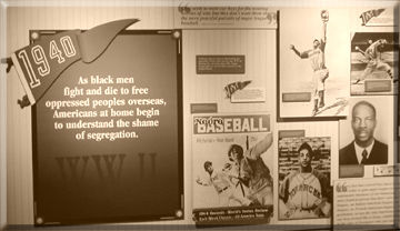 photo of "WW II" Negro Leagues Baseball Museum exhibit